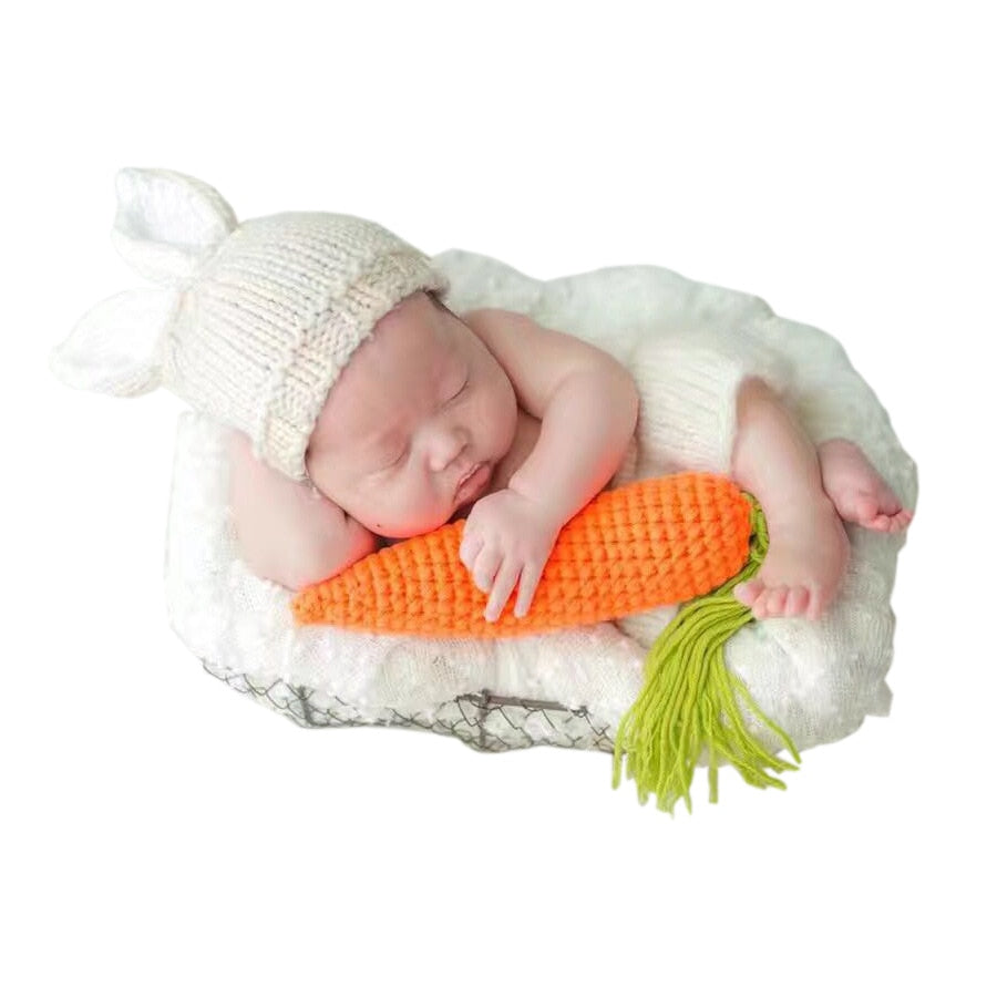 Wool Crochet Newborn Bunny Costume