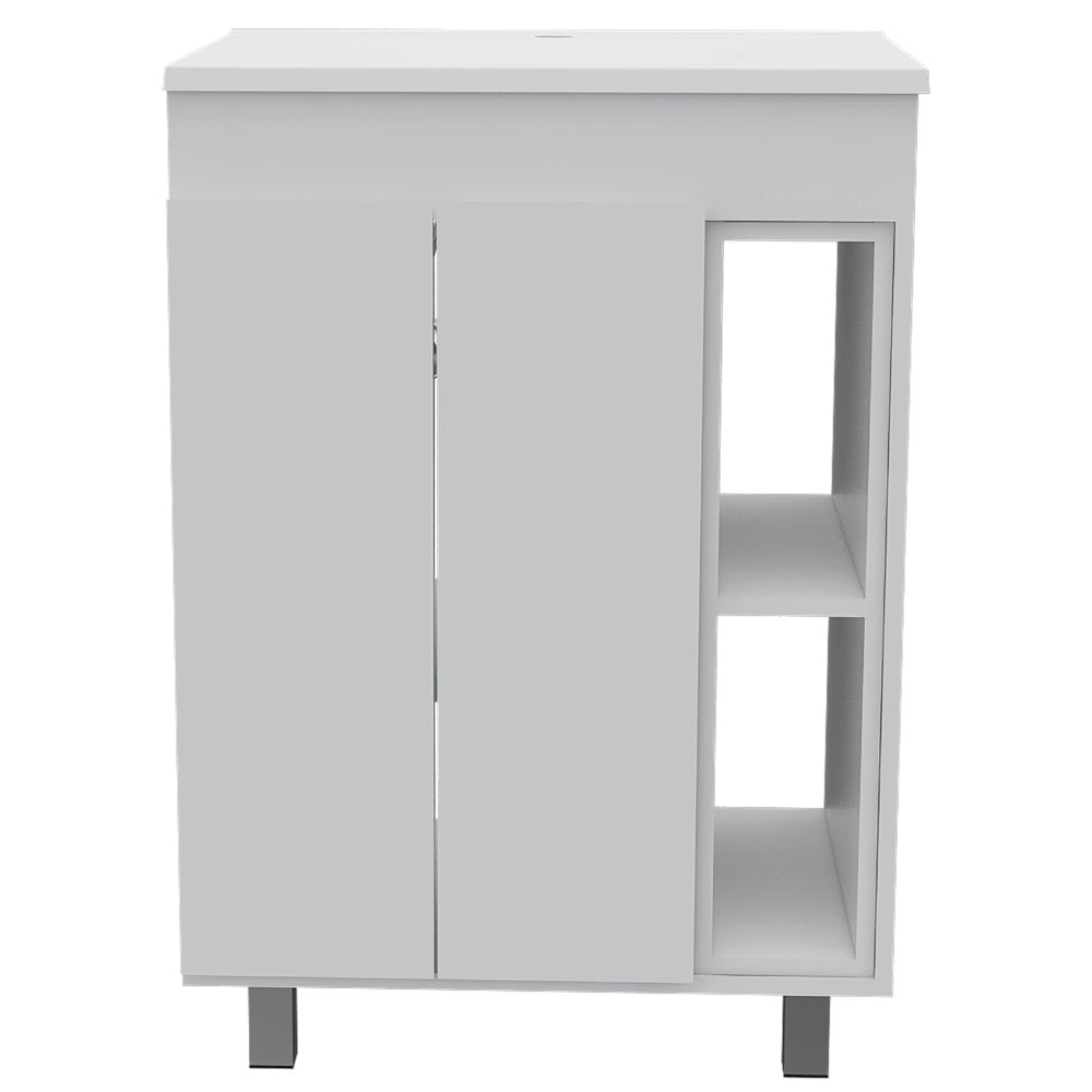 Vanity Akron, Double Door Cabinet, White Finish