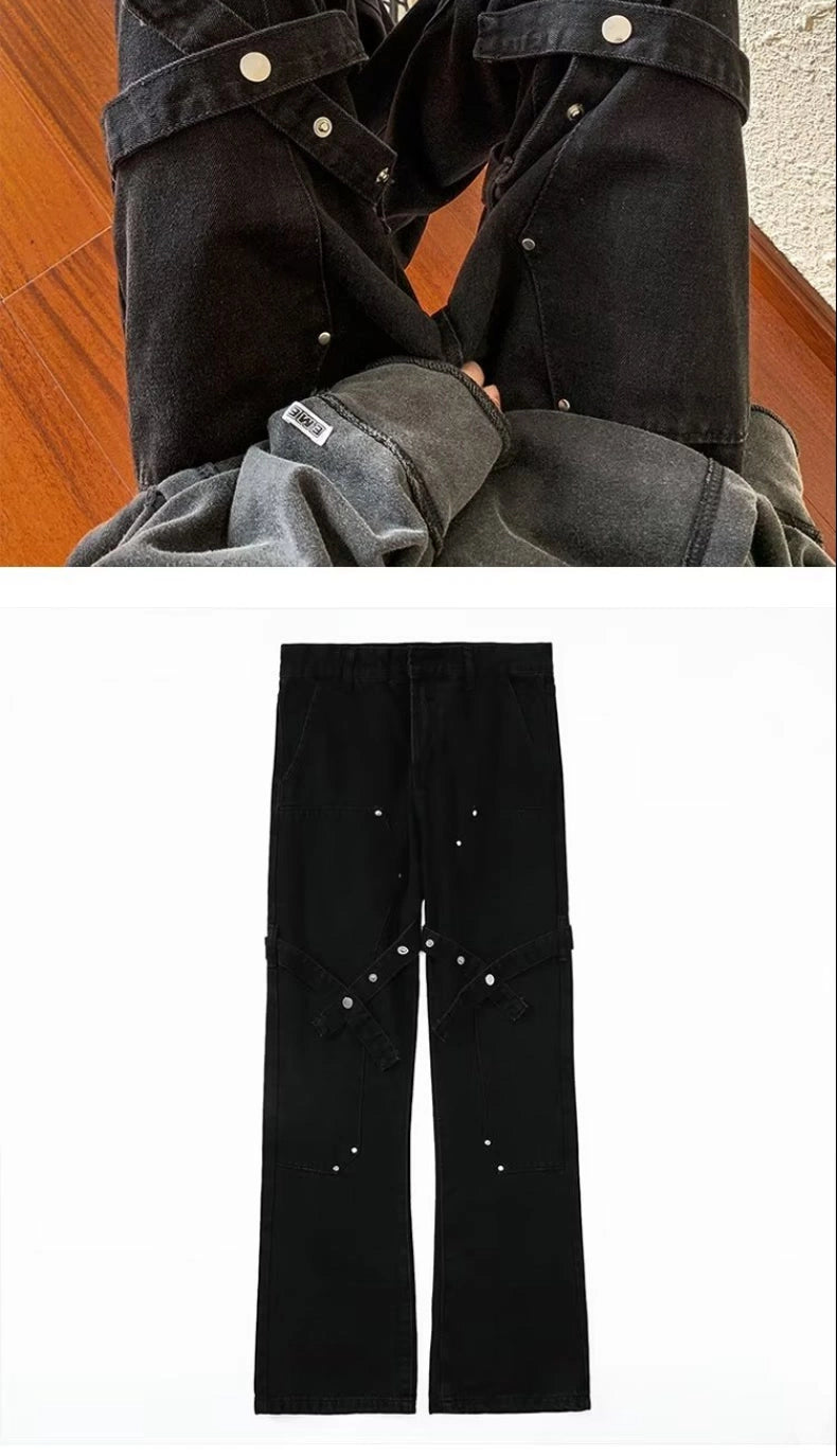 Trendy Stylish Black Strap Hiphop Pants