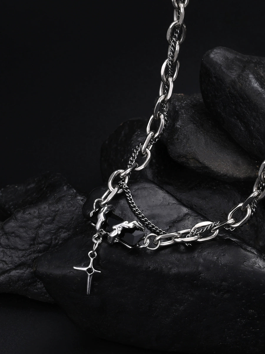 Titanium Steel Fashion Brand Hip-Hop Cross Men's and Women's Necklace