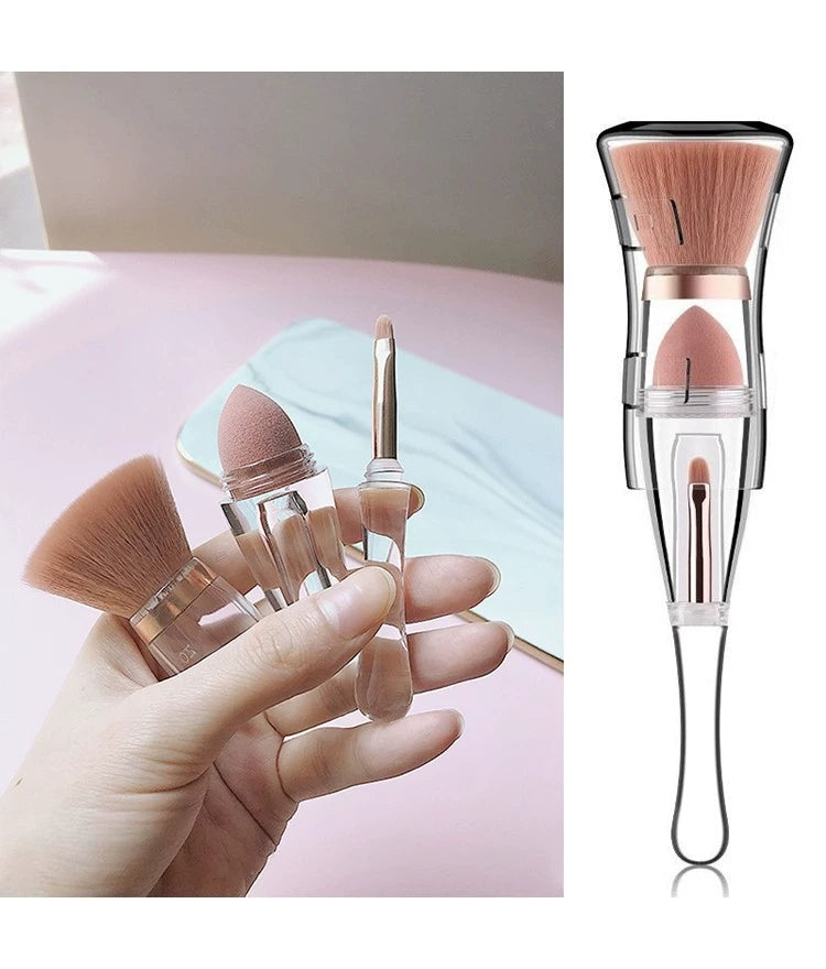 Morandi Portable Upgraded Makeup Brush with Small Mirror Cover