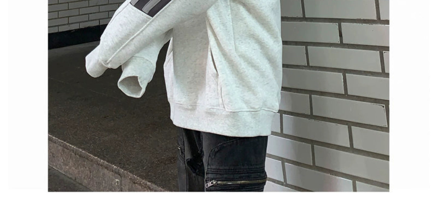 Hip Hop Ins Stitching Printing Coat Hooded Sweater