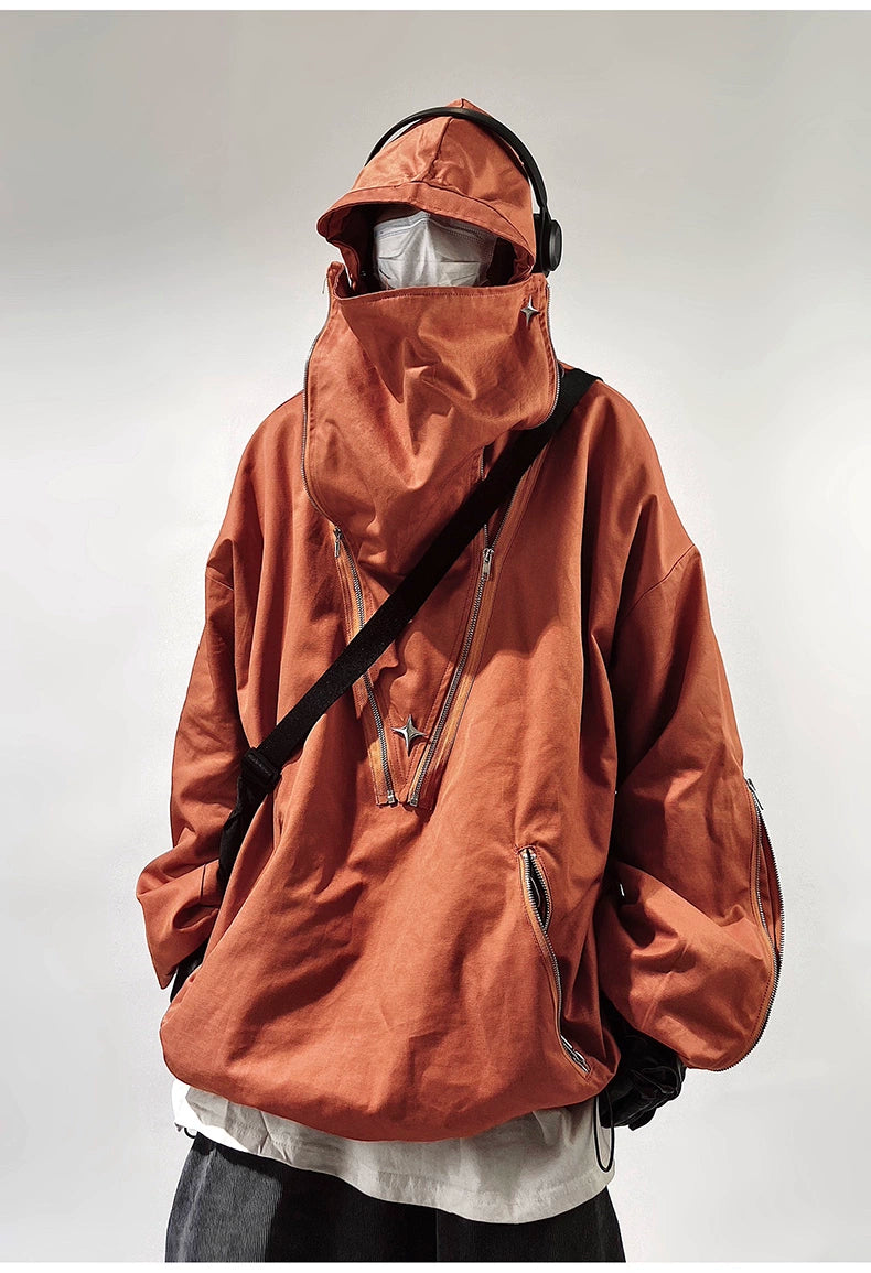 Uucscc Spring Function Loose Hooded Jacket