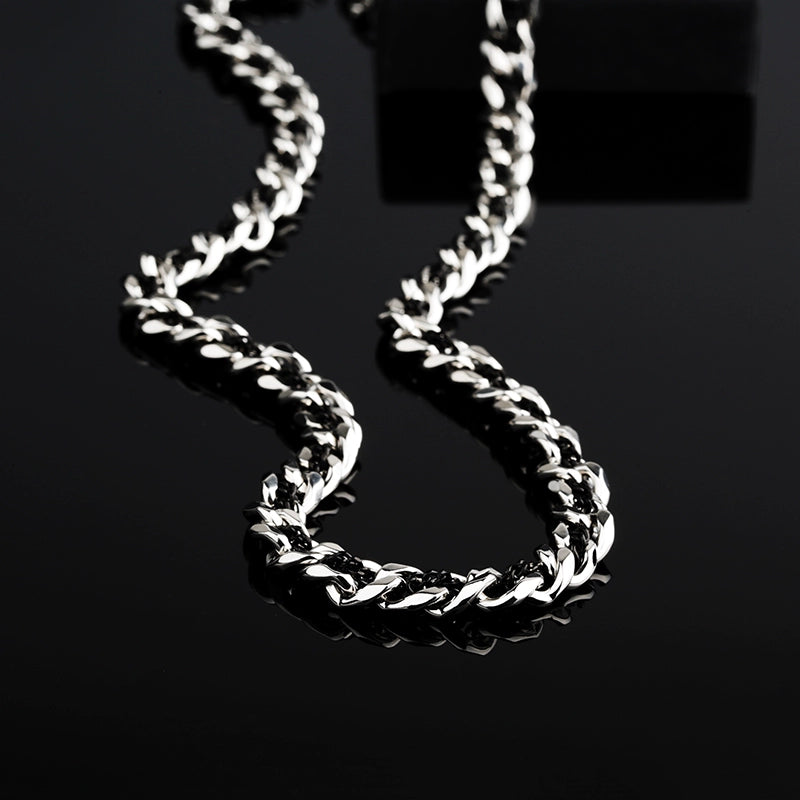 Golden Cuban Fashion Brand Hip Hop American Style Men's Titanium Steel Necklace