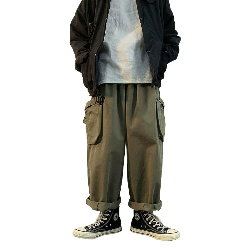 Hip Hop Wide Leg Large Pocket High Street Handsome Casual Pants