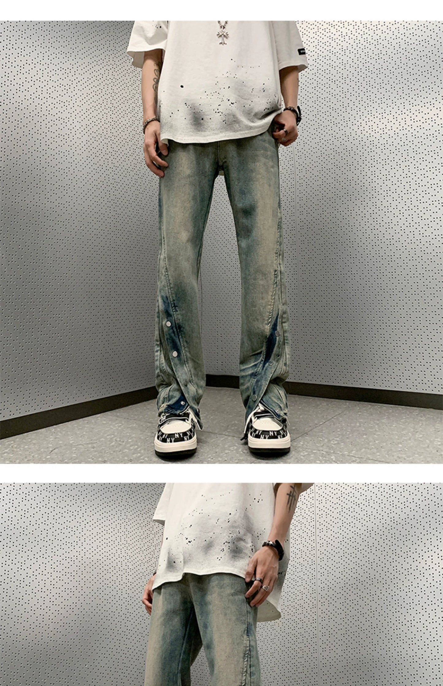 Trendy Hiphop Distressed Breasted Stylish Denim