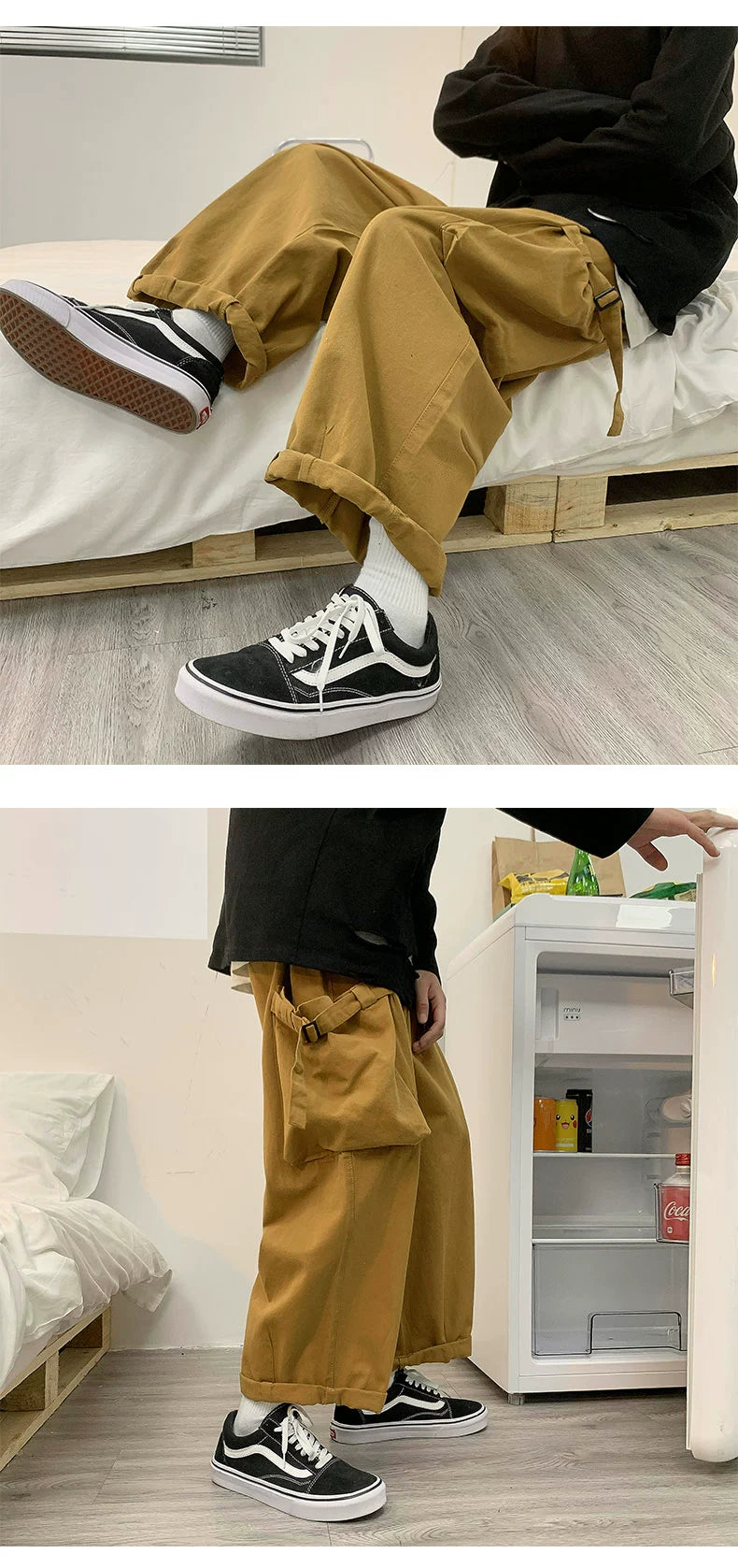 Hip Hop Wide Leg Large Pocket High Street Handsome Casual Pants