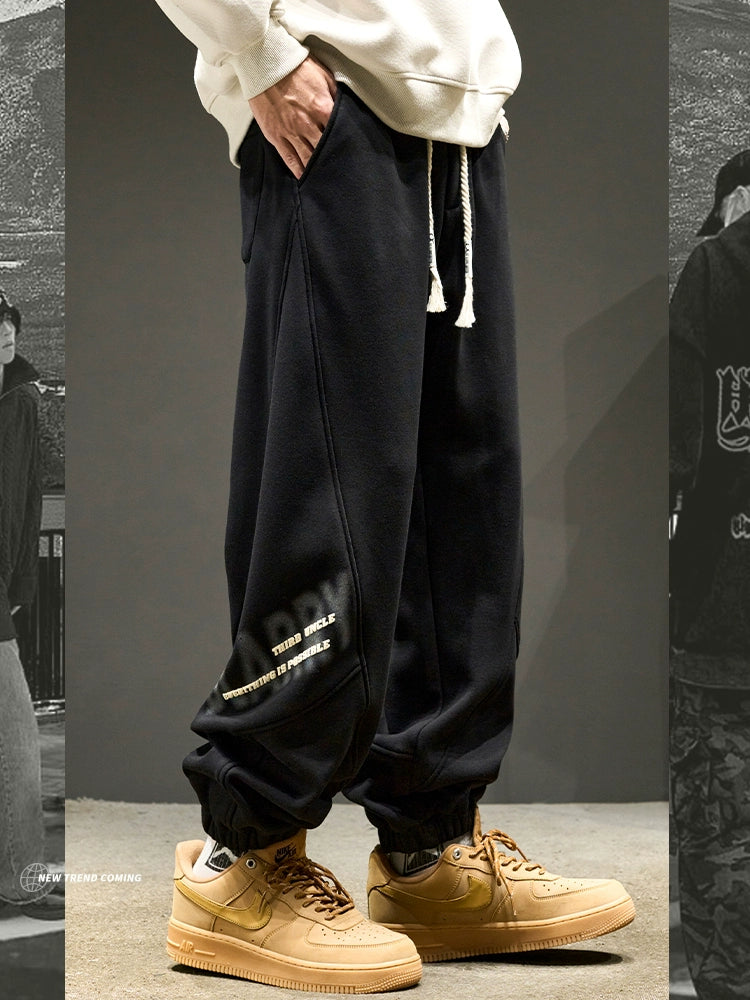 Trendy Hip Hop Letters Boys Loose Patchwork Sweatpants