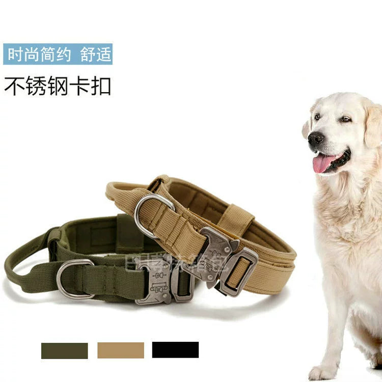 Tactical Outdoor Traction Malinois Golden Retriever/German Shepherd Dog Collar