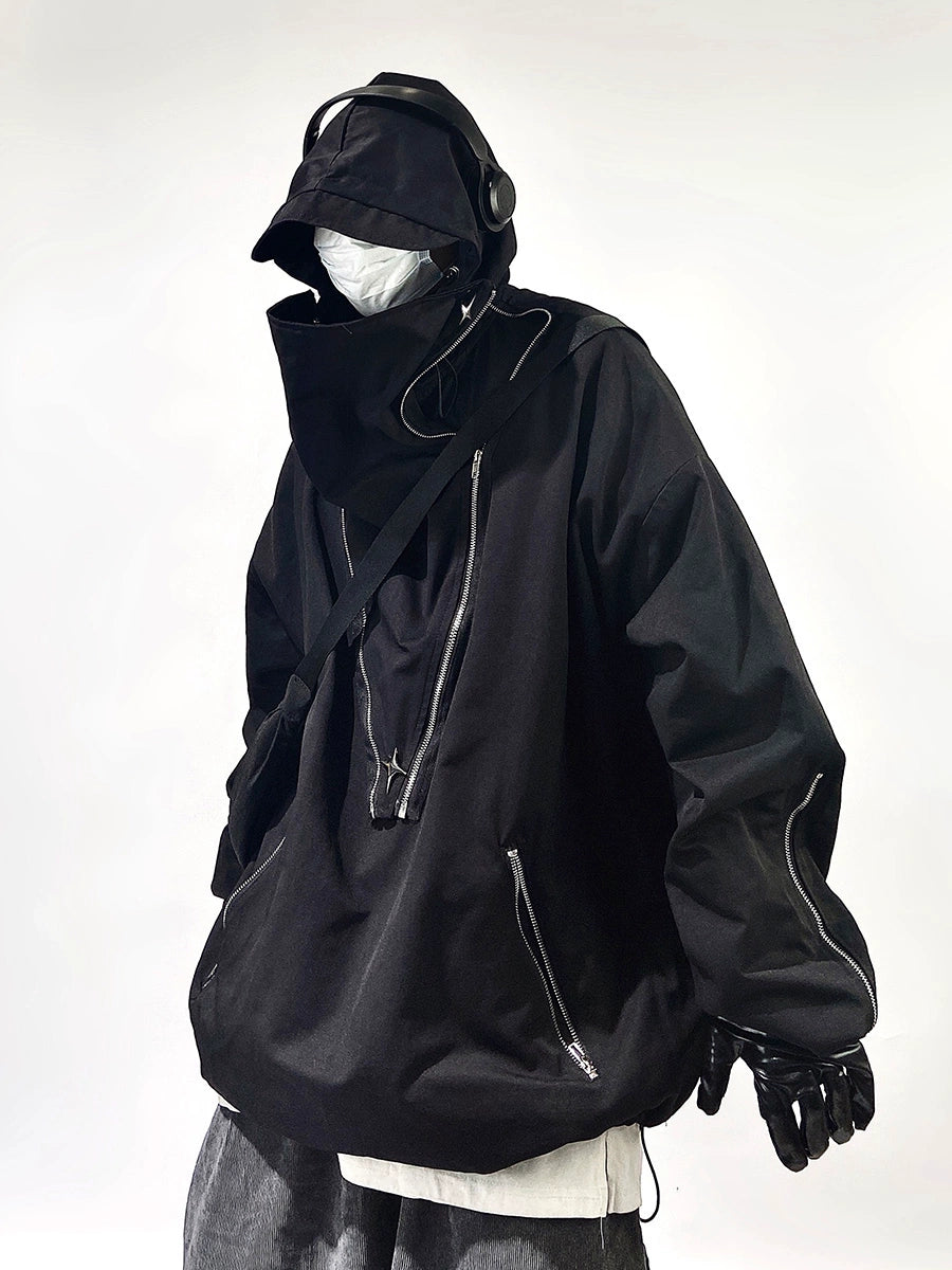 Uucscc Spring Function Loose Hooded Jacket