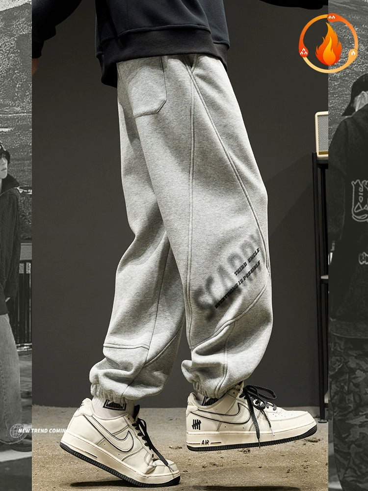 Trendy Hip Hop Letters Boys Loose Patchwork Sweatpants