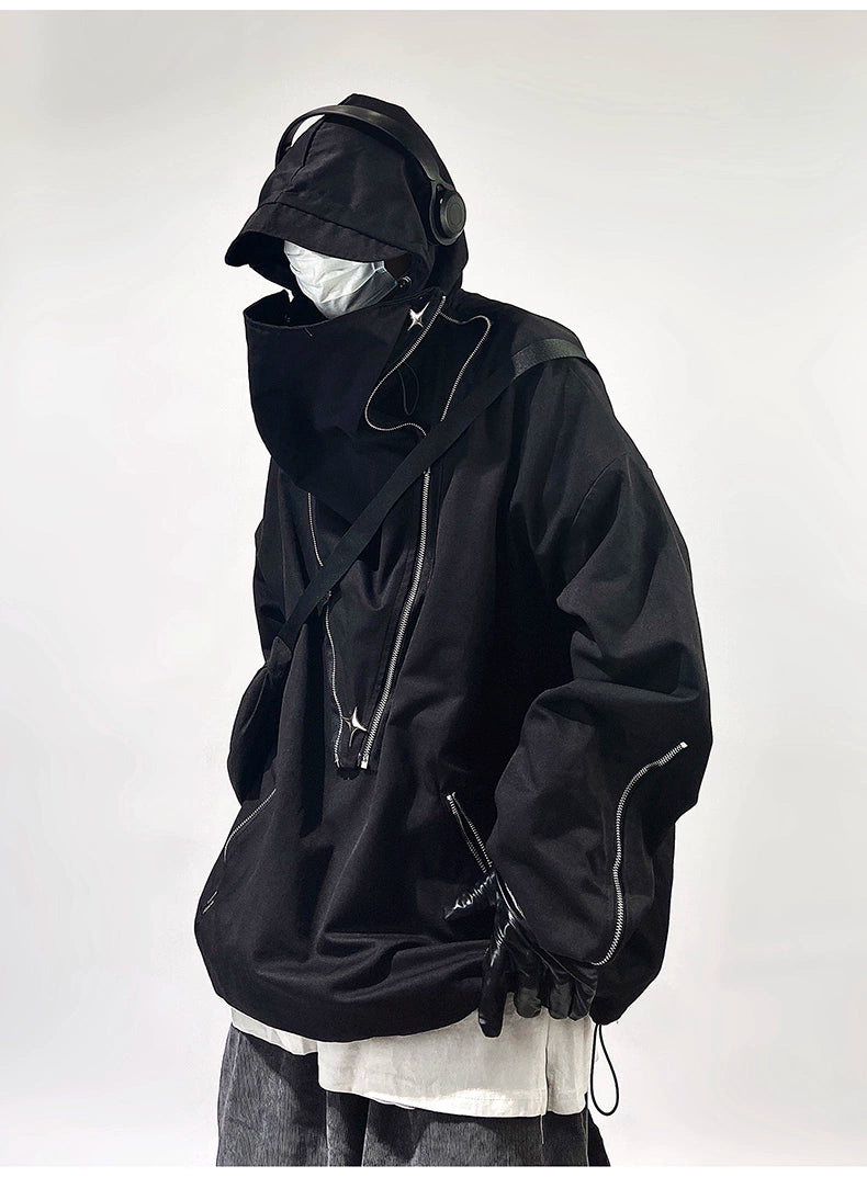 Uucscc Spring Function Loose Hooded Jacket