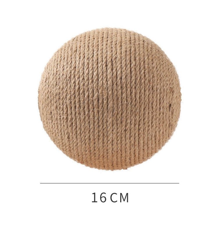 Cat Scratch Board Wooden Cat Grasping Ball Cat Grinding Claw Hand Wrapped Sisal Hemp Rope Cat Climbing Frame Scratching Pole Scratch-Resistant Cat Toy