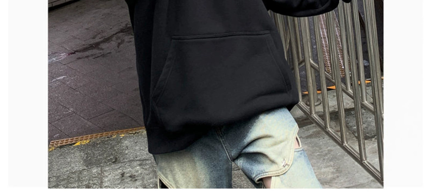 Hip Hop Ins Stitching Printing Coat Hooded Sweater