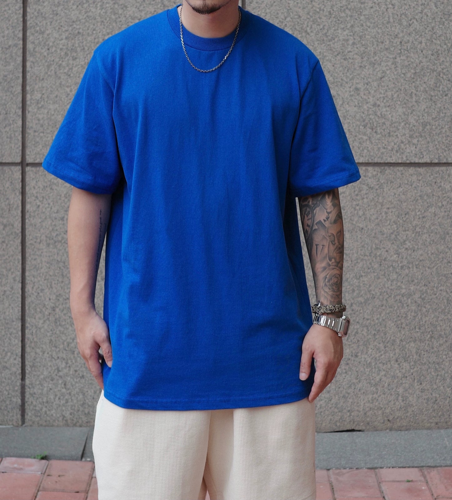 Fashion Brand Bboy Hip-Hop Solid Color Small Neckline Short-Sleeved Summer Clothes