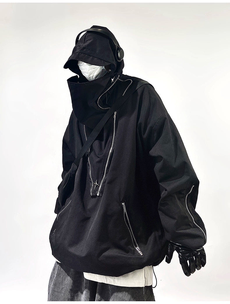 Uucscc Spring Function Loose Hooded Jacket