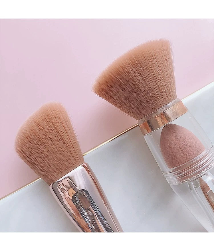 Morandi Portable Upgraded Makeup Brush with Small Mirror Cover