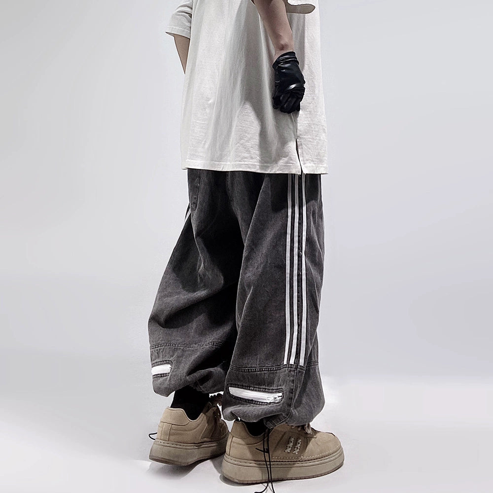 Uucscc Three-Bar Motion Japanese Style Workwear Ankle-Length Pants