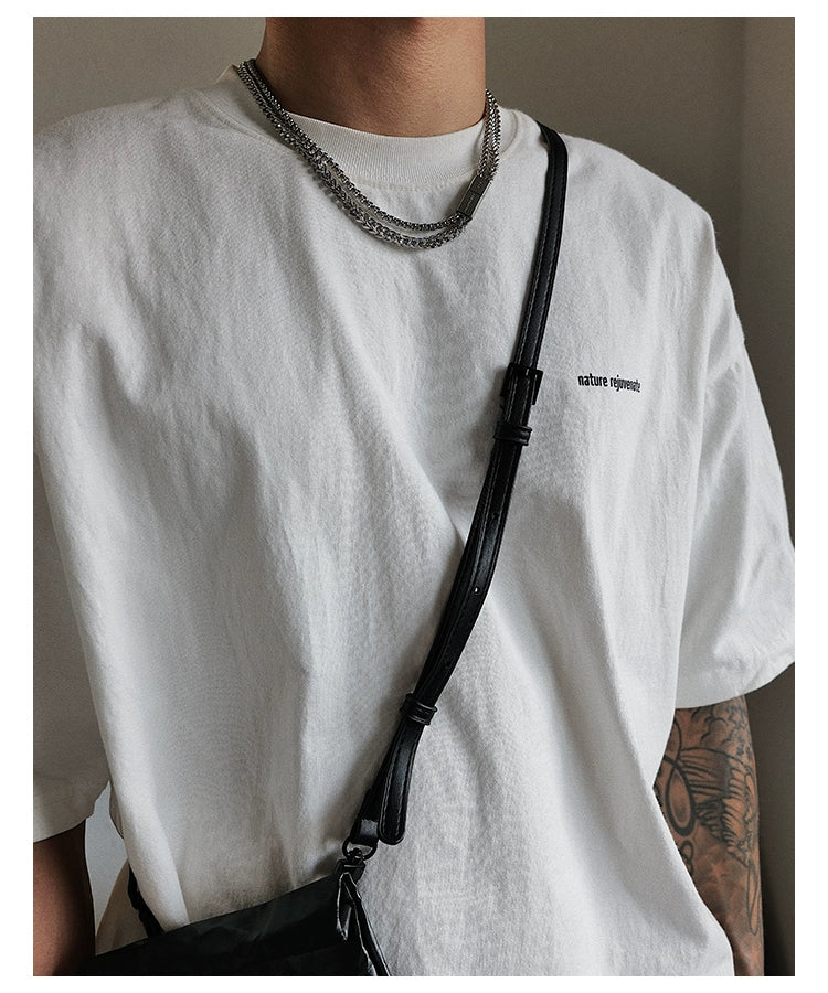 Saz Double-Layer Magnetic Buckle Necklace Men's Keep Going Minimalist Normcore Style Hip Hop Original Clavicle Chain Does Not Fade