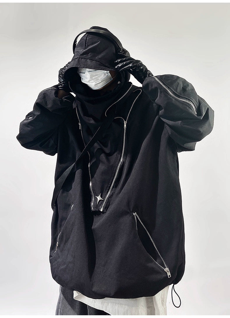 Uucscc Spring Function Loose Hooded Jacket