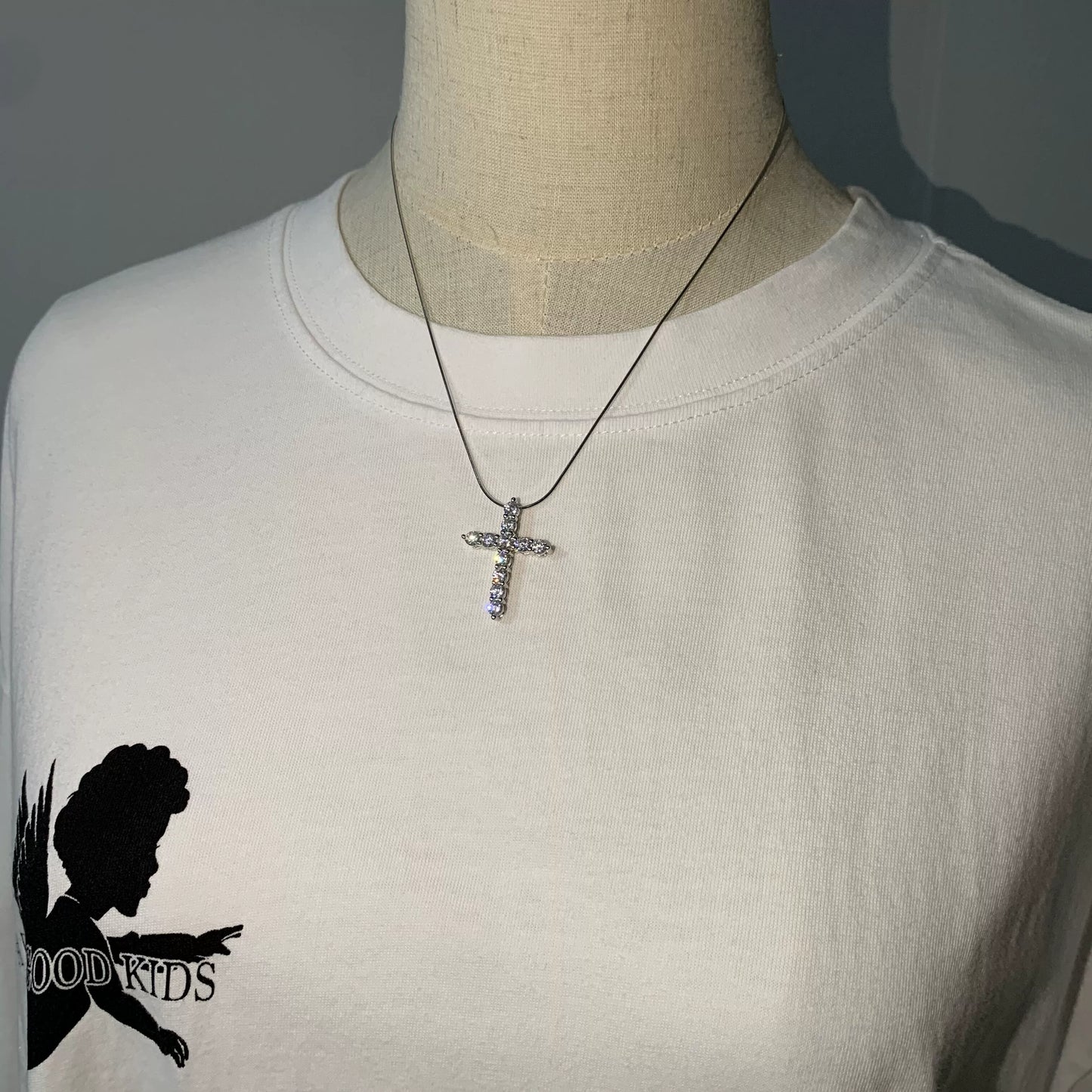 Couple Clavicle Chain Jewelry Sterling Silver Cross Pendant