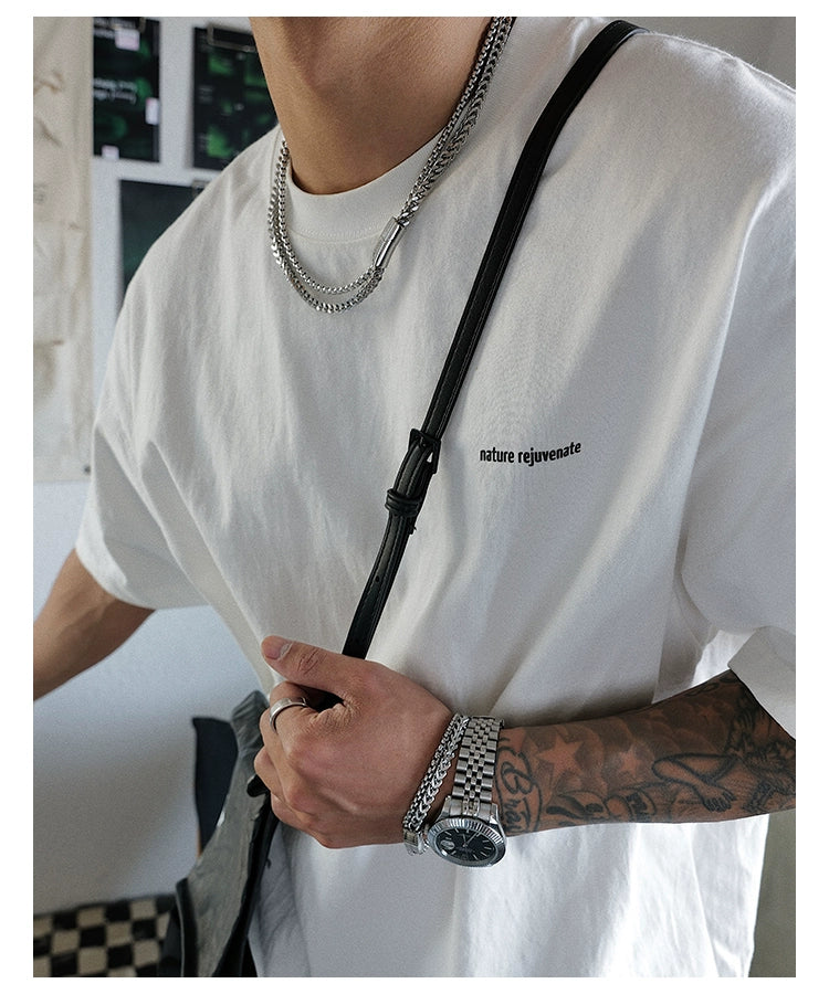 Saz Double-Layer Magnetic Buckle Necklace Men's Keep Going Minimalist Normcore Style Hip Hop Original Clavicle Chain Does Not Fade