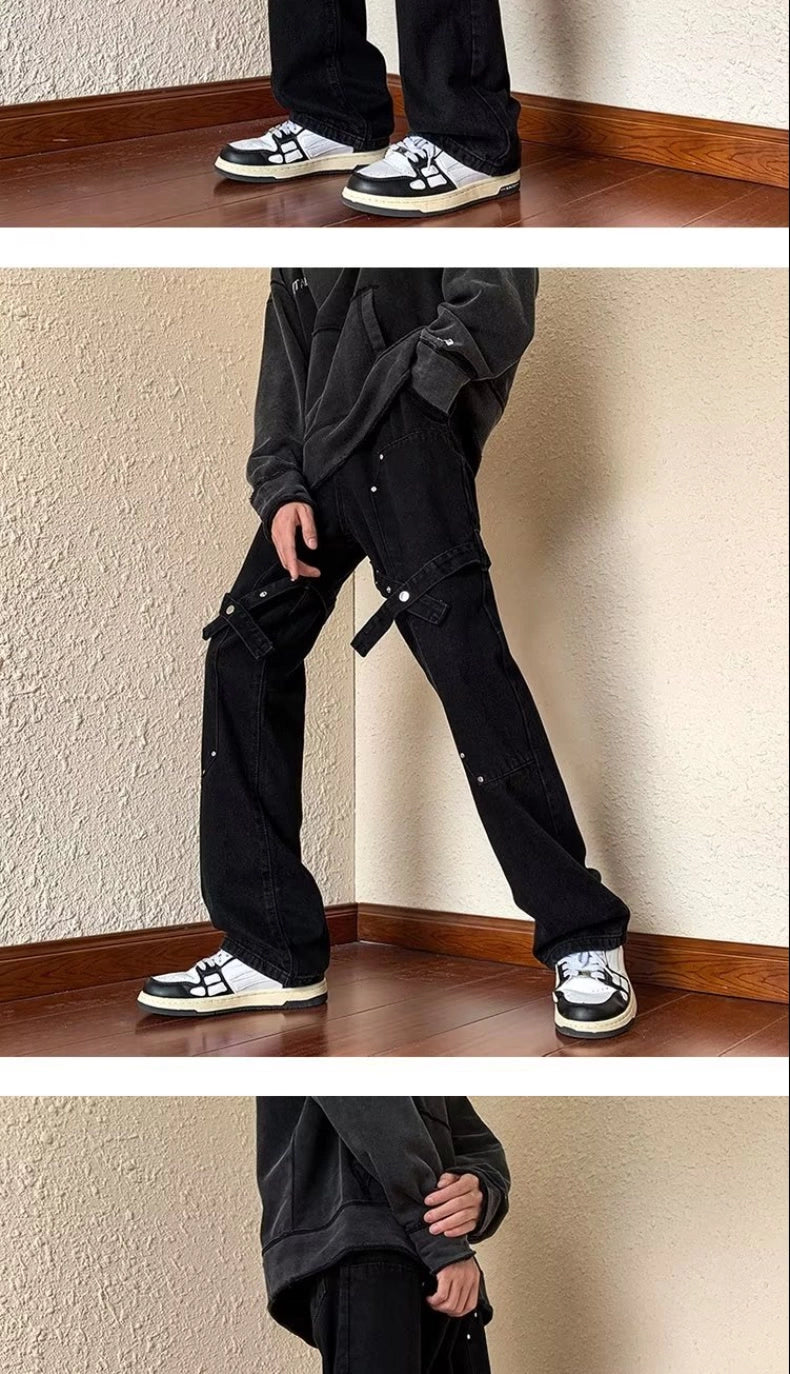 Trendy Stylish Black Strap Hiphop Pants