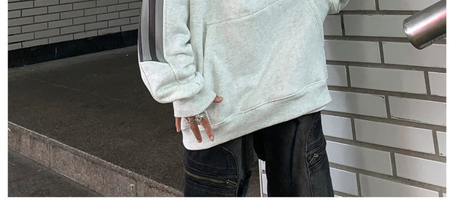 Hip Hop Ins Stitching Printing Coat Hooded Sweater