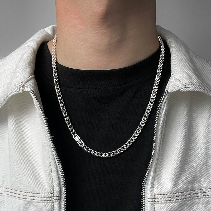 Hip Hop Hiphop Girls and Boys Trendy Titanium Steel Cuban Link Chain