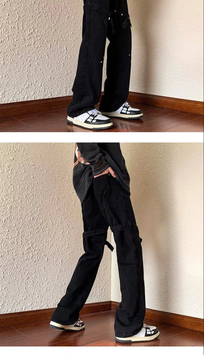 Trendy Stylish Black Strap Hiphop Pants