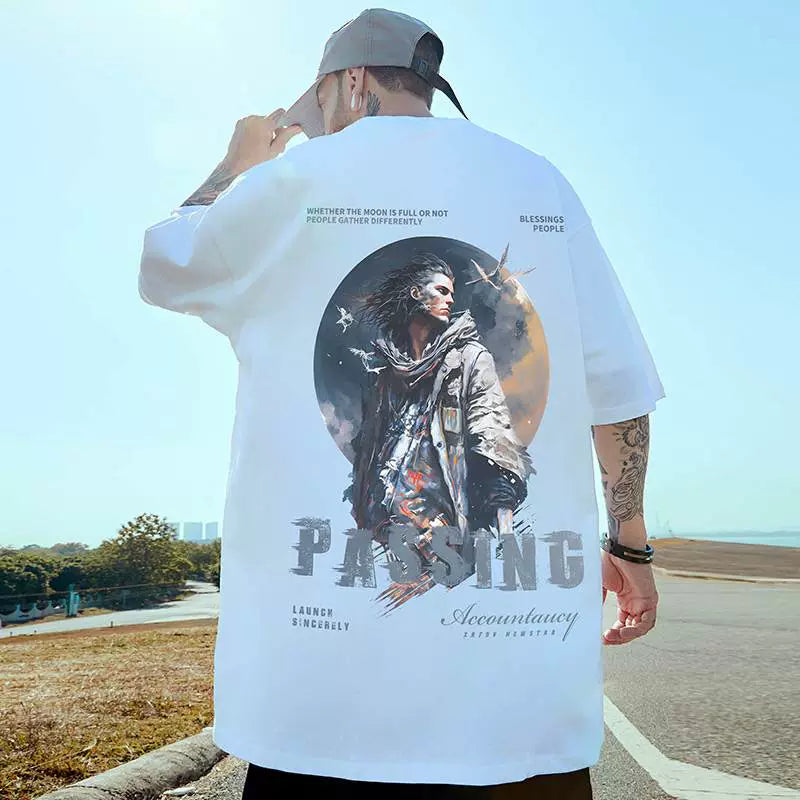 Fashion Brand T-shirt Plus-Size Half Sleeve Hip Hop plus Size Locomotive