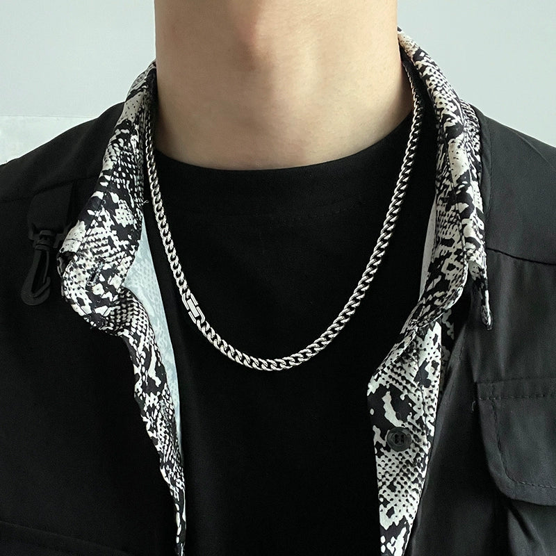 Hip Hop Hiphop Girls and Boys Trendy Titanium Steel Cuban Link Chain