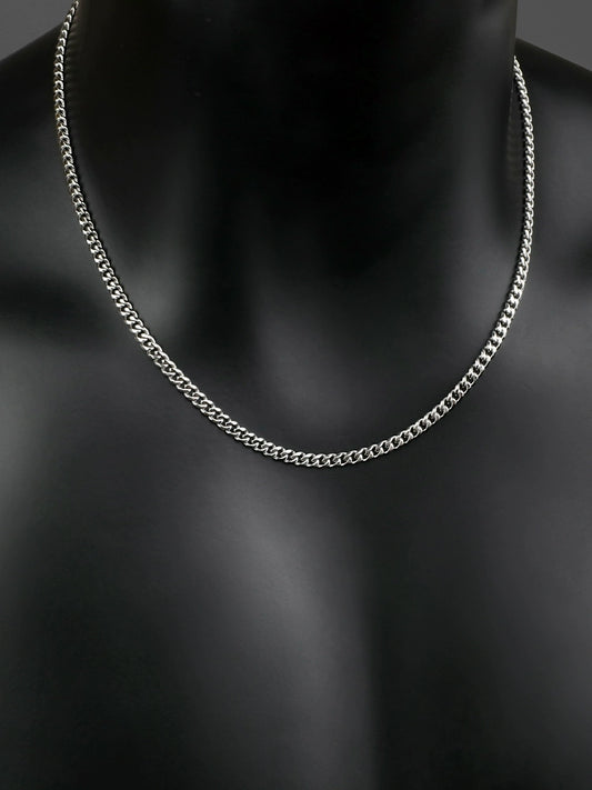 GRGR Fine Cuban Hip-Hop Women's Titanium Steel Silver Necklace