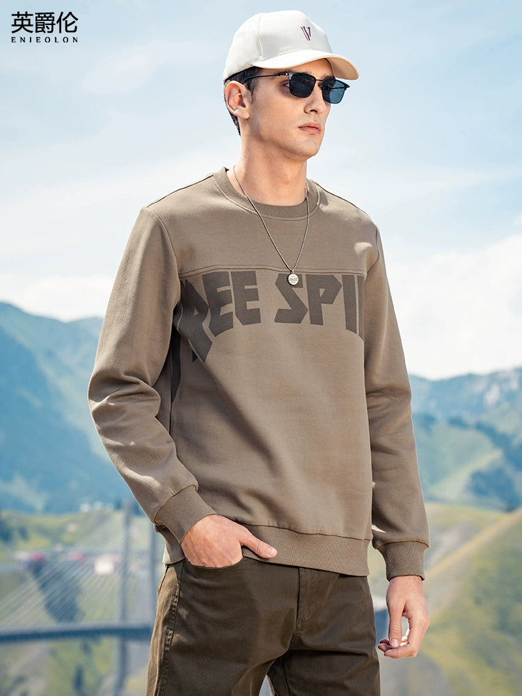 Yingjilun 370G American Retro Fall Winter Men Sweatshirt