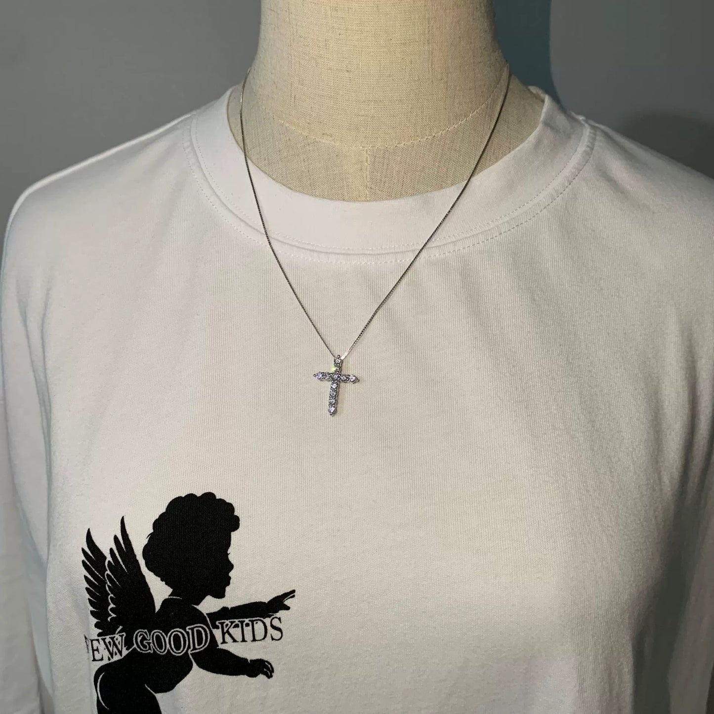 Couple Clavicle Chain Jewelry Sterling Silver Cross Pendant