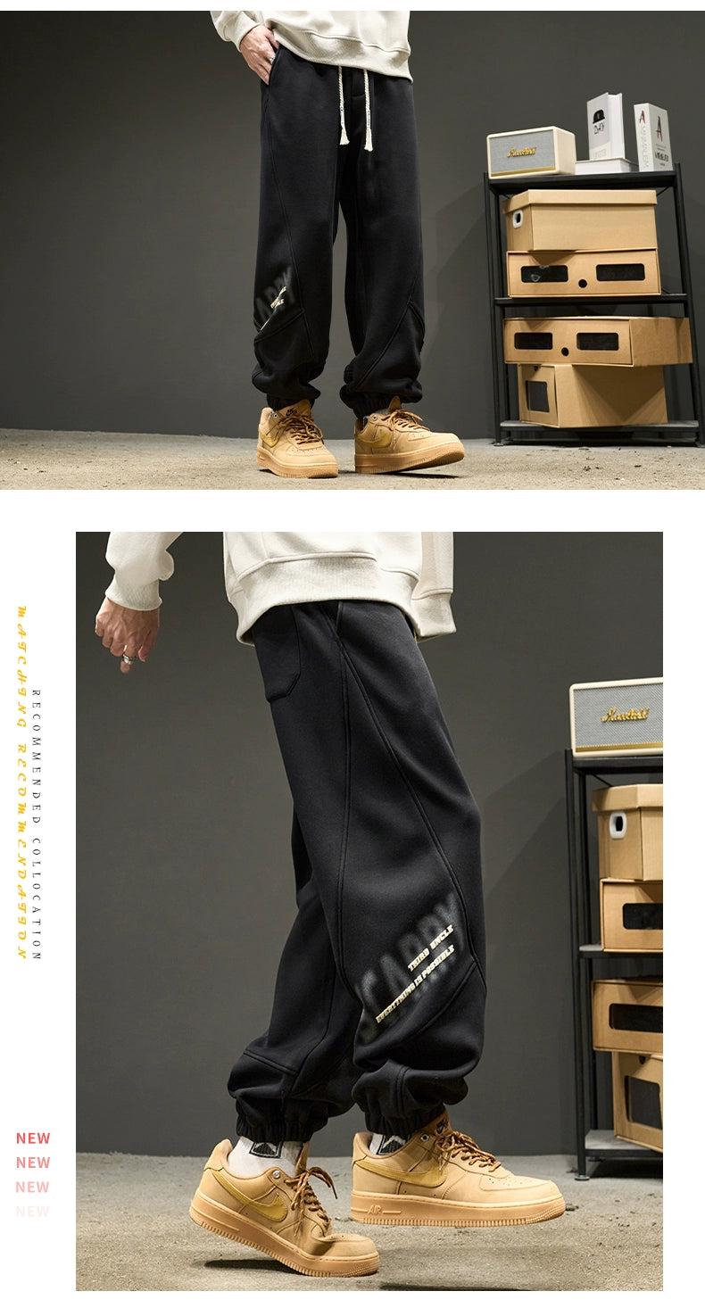 Trendy Hip Hop Letters Boys Loose Patchwork Sweatpants