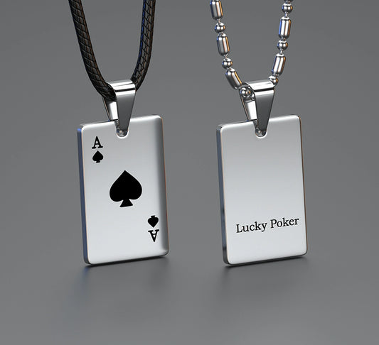 Men's Free Lettering Hip Hop Style Pendant Playing Cards