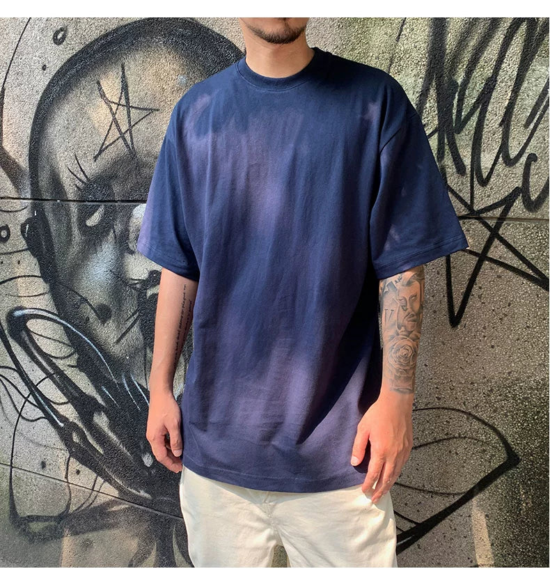 Fashion Brand Bboy Hip-Hop Solid Color Small Neckline Short-Sleeved Summer Clothes