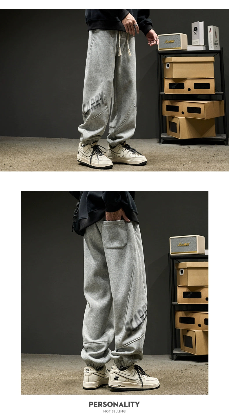 Trendy Hip Hop Letters Boys Loose Patchwork Sweatpants