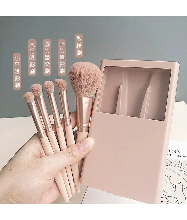 Morandi Portable Upgraded Makeup Brush with Small Mirror Cover