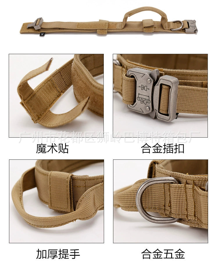 Tactical Outdoor Traction Malinois Golden Retriever/German Shepherd Dog Collar