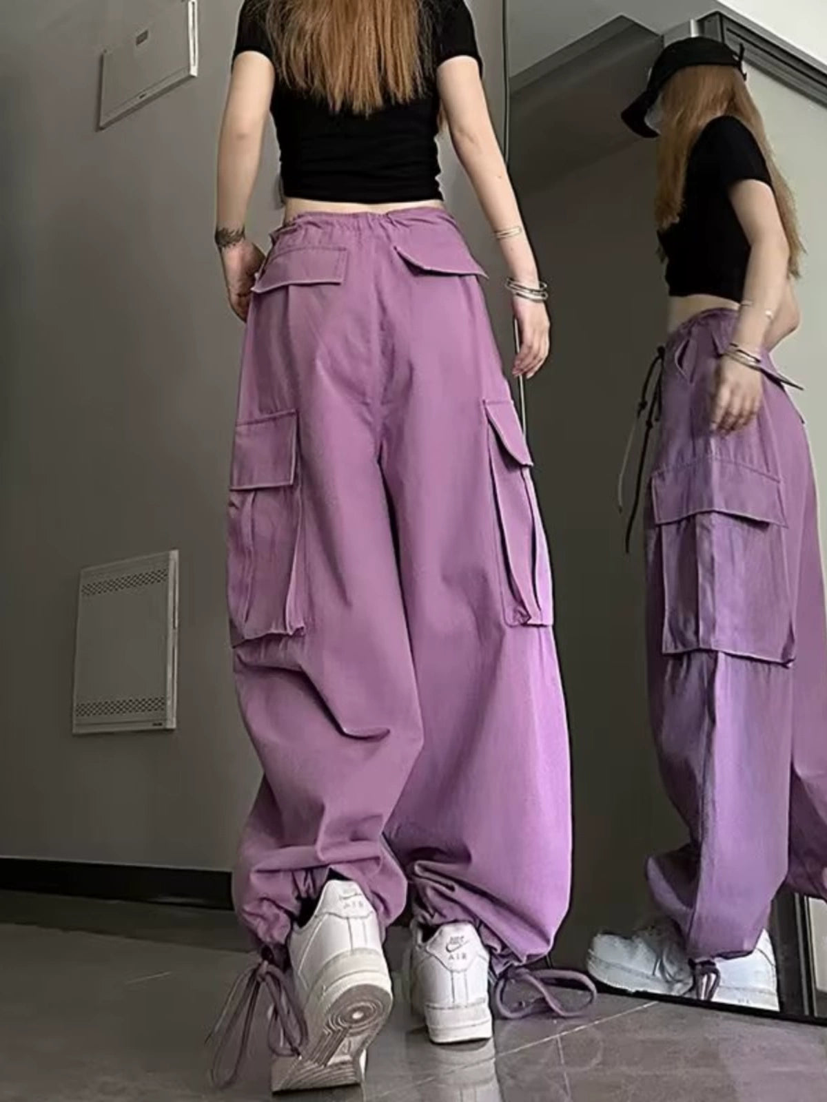 Parachute Men's and Women's Casual Wide Leg Purple Cargo Pants