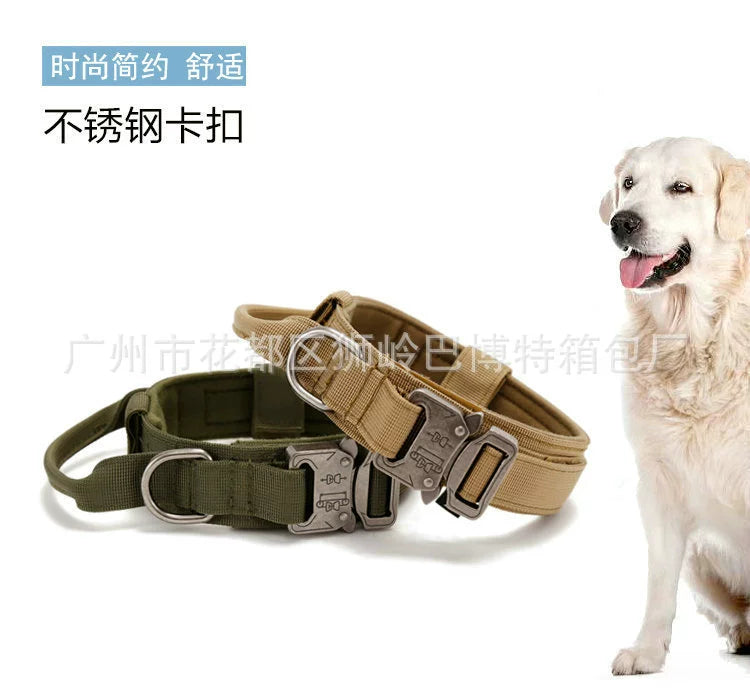 Tactical Outdoor Traction Malinois Golden Retriever/German Shepherd Dog Collar