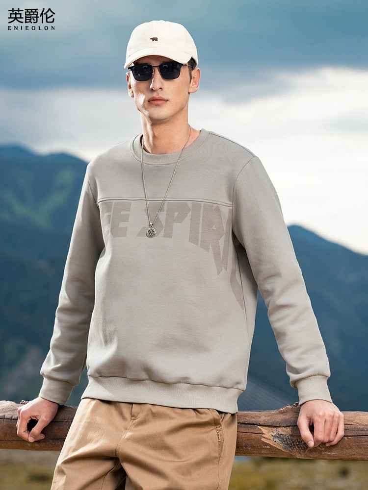 Yingjilun 370G American Retro Fall Winter Men Sweatshirt