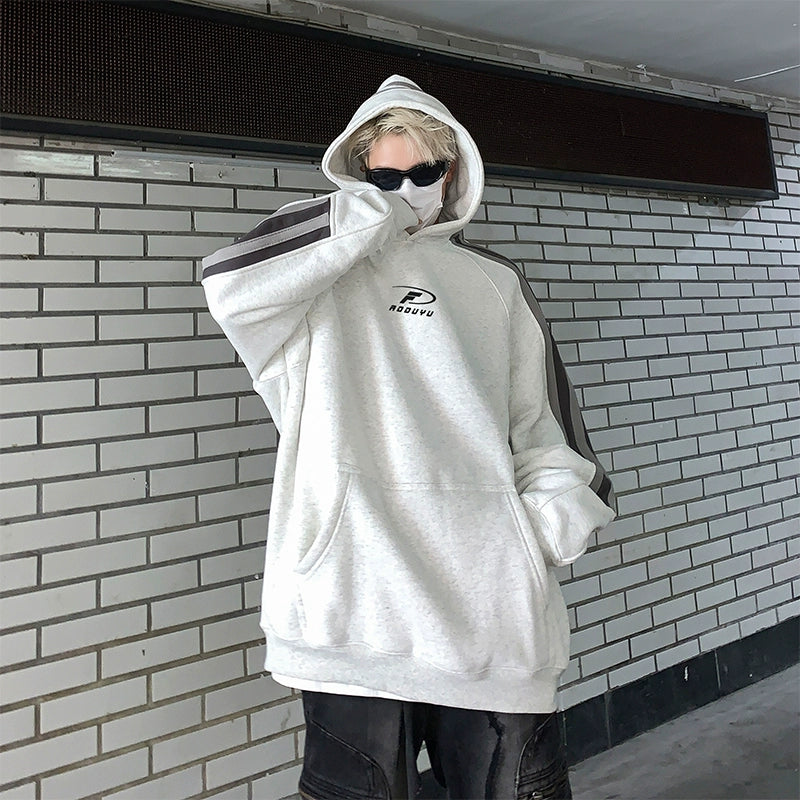 Hip Hop Ins Stitching Printing Coat Hooded Sweater