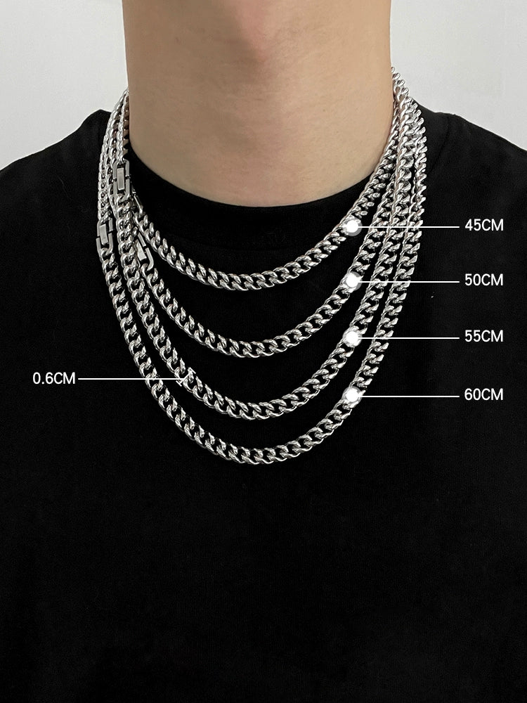 Hip Hop Hiphop Girls and Boys Trendy Titanium Steel Cuban Link Chain