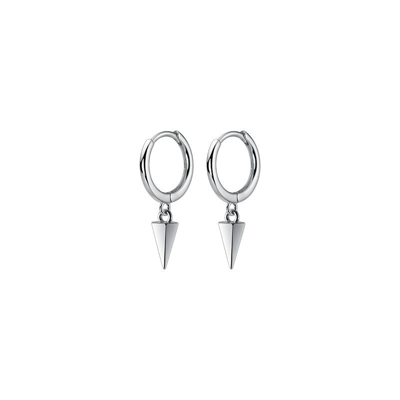 Trendy Black 925 Sterling Silver Women's Ins Hip-Hop Ear Ring