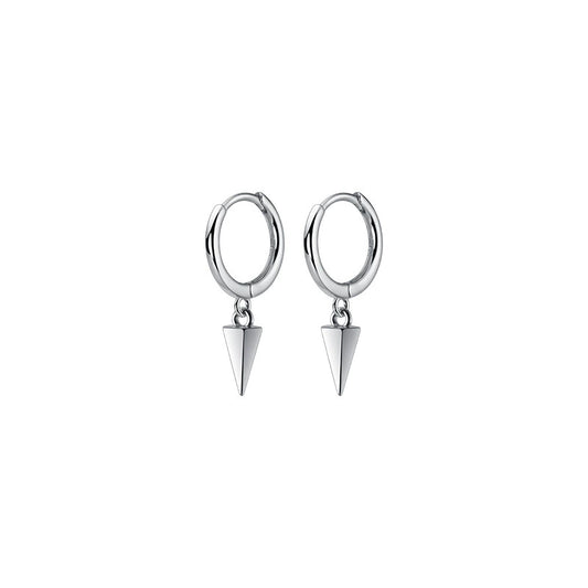 Trendy Black 925 Sterling Silver Women's Ins Hip-Hop Ear Ring