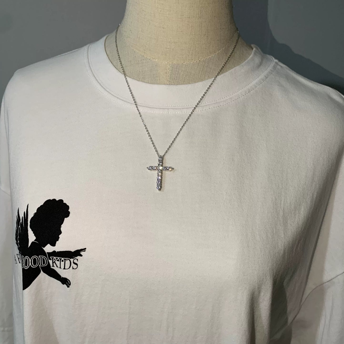 Couple Clavicle Chain Jewelry Sterling Silver Cross Pendant