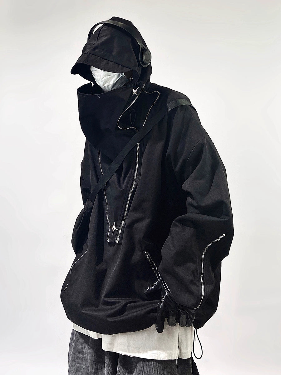 Uucscc Spring Function Loose Hooded Jacket